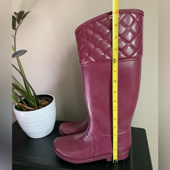 Hunter limited edition purple quilted Rigley boots size 7 fishermancore - Picture 7 of 8